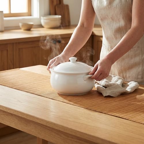 Estera de bambú cortable KOMBIUDA, mantel resistente al calor para mesa de té 7