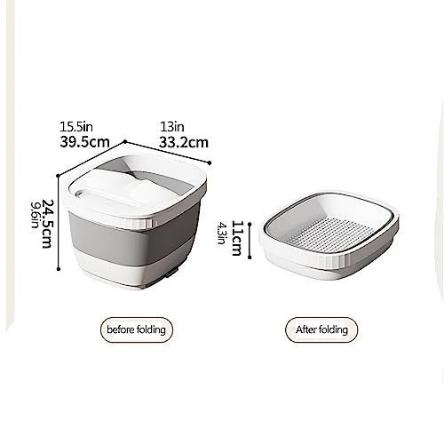 Bañera plegable para pies con masaje y pedal retráctil miniatura 2
