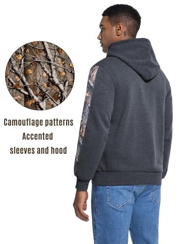 Leidowei Men's Camo Outfitter Fleece Hoodie Pullover Long Sleeve Casual Sweatshirt with Pocket2