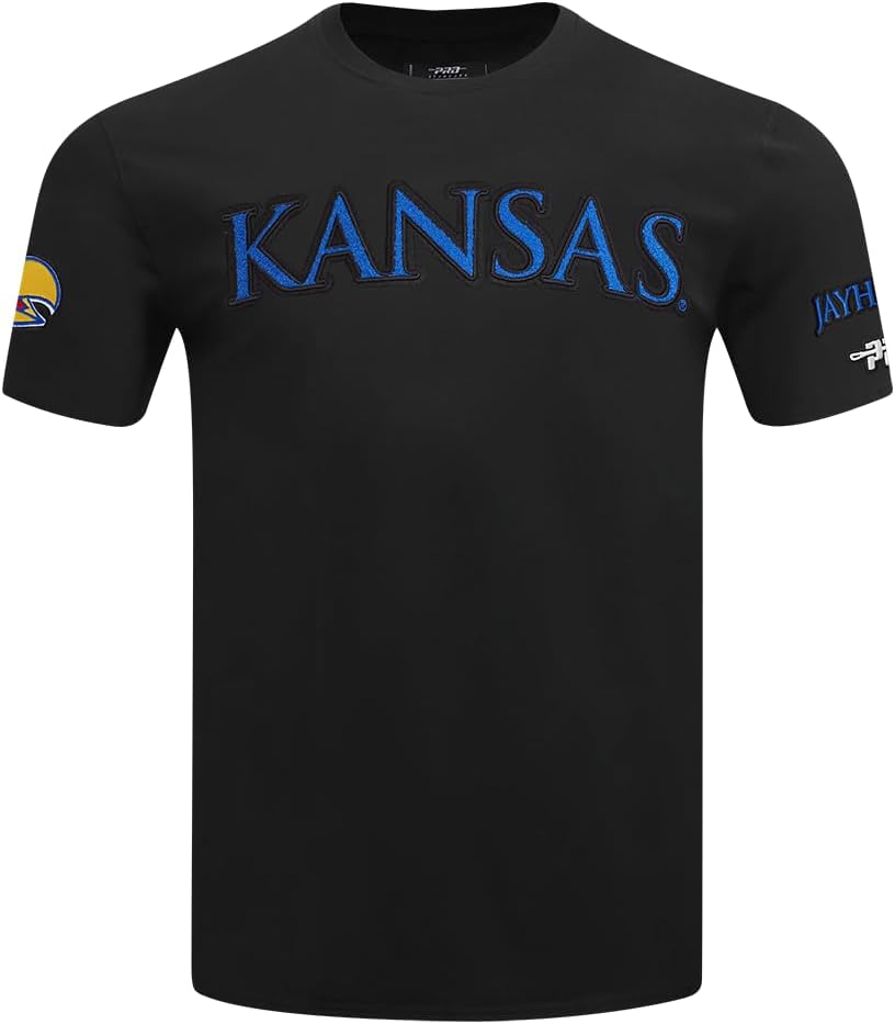 Pro Standard Mens University of Kansas Classic Chenille Short Sleeve Tee Black L