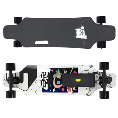 PweKzxt MonopatíN EléCtrico, E-Longboard para Desplazamientos Urbanos, Tabla De Arce De 7 Capas, MonopatíN EléCtrico con Control Remoto, DiseñO con Asa para FáCil Transporte, AutonomíA De 15 Km C