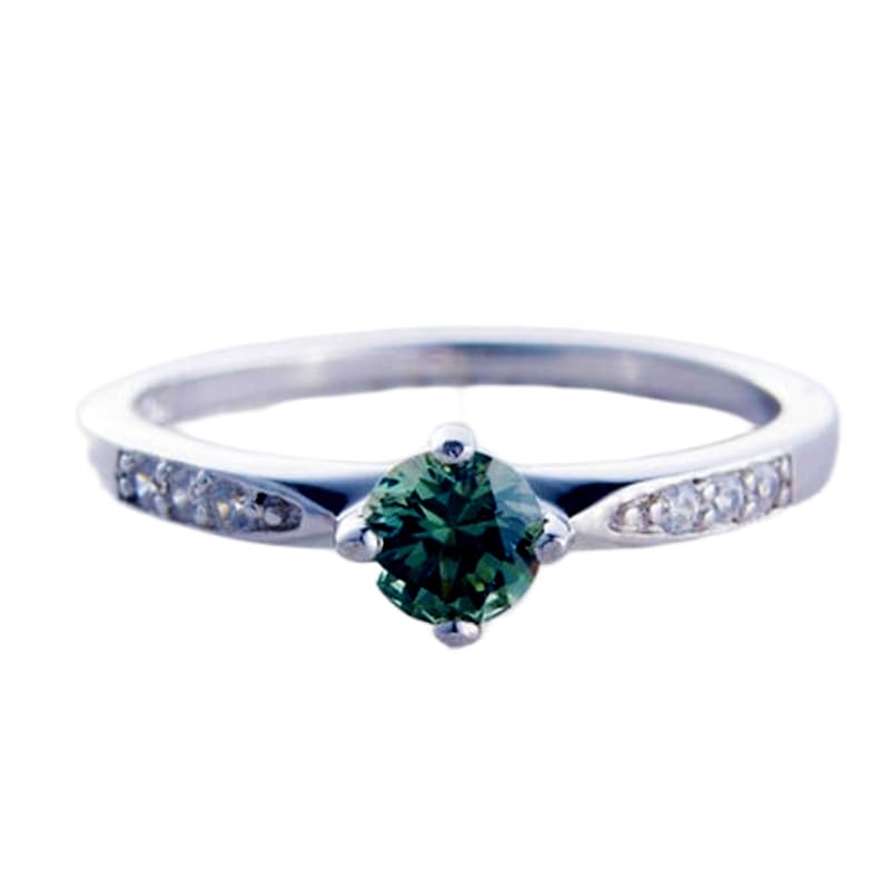 Bague saphir vert en argent sterling 925, le cadeau d'anniversaire mémorable