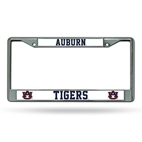 Rico Industries NCAA Rico Industries Standard Chrome License Plate Frame, Auburn Tigers , 6 x 12.25-inches