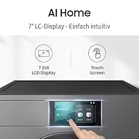 Samsung WF90F09C4SU2 Bespoke AI Waschmaschine, 9 kg, EEK: A (-55%), 7 Zoll Touch-Display, SmartThings Energy Mode, AI Home & AI Wash, Ecobubble, SuperSpeed 39 Min. Waschprogramm, Dark Steel – Ansicht 9
