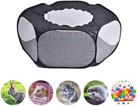 Portable Pet Cage Tent, Folding Breathable Creative Cat Dog Small Pet Playpen Breathable Outdoor Yard Fence with Zippered Cover, Children Toy Storage Bag