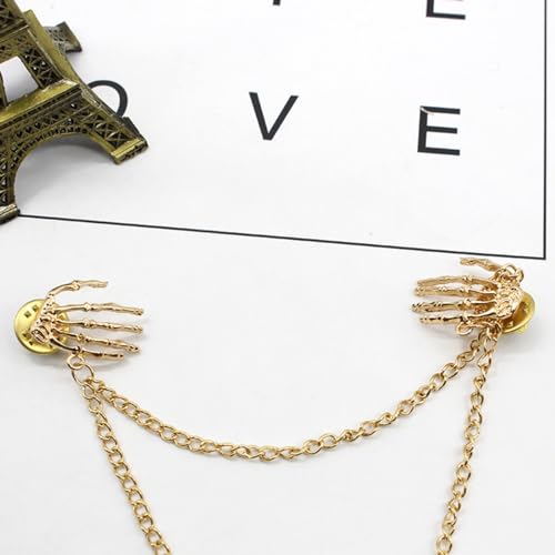 Image of Vintage Skeleton Hand Brooch Pin for Women Men,Halloween Skull Hand Brooch Pin Cosplay Halloween Costume Accessories