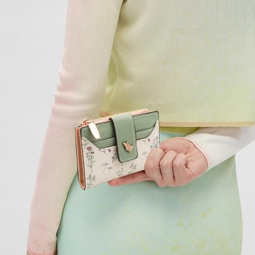 Image of PALAY Small Wallet for Women Stylish PU Leather Boho Flower Mini Ladies Purse with 7 Card Slots, 1 ID Window, 1 Zipper Coin Pocket Credit Card Holder Wallet Gift Bifold Wallets for Woman