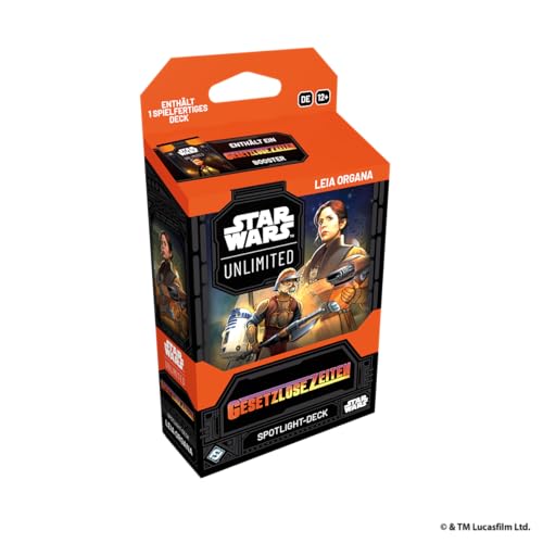 Asmodee - FFG - Star Wars: Unlimited Trading Card Game - Orari illegali - Spotlight Deck Leia Organa, carte esclusive, TCG per bambini e adulti, età 12+, 2+ giocatori, 20 minuti, tedesco