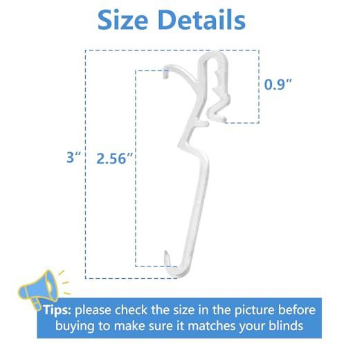 Clips for Hunter Douglas Blinds, 12Pcs Clear Valance Clips Replacement Parts for Hunter Douglas Country Woods and Faux Wood Blinds (Measures 3" Top to Bottom, 2-9/16" Clamp Area)