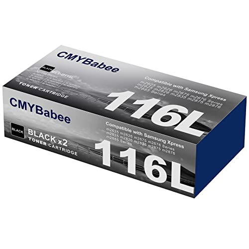 CMYBabee MLT-D116L Cartouche de Toner Remplacement Compatible pour Samsung MLT-D116L D116S Samsung Xpress M2675FN M2625D M2835DW M2875FW M2885FW M2625 M2626 M2675 M2676 M2825 M2825DW M2825ND (2 Noir) Cover