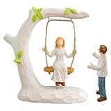 Exprimez votre amour avec une sculpture romantique représentant un couple, idéale pour un anniversaire, des fiançailles ou un mariage. un cadeau attentionné pour les couples à la recherche de jolies figurines de couple assis, à chérir pour toujours. figurine en résine représentant un couple amoureux