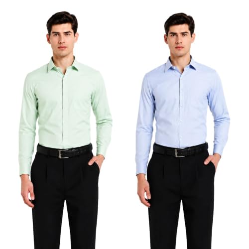 Image of Men's Solid Formal Shirt | Premium Cotton Rich Full Sleeves Shirt | Comfort Fit Office Wear Shirt with Single Chest Pocket | Stylish Casual & Formal Shirt for Men