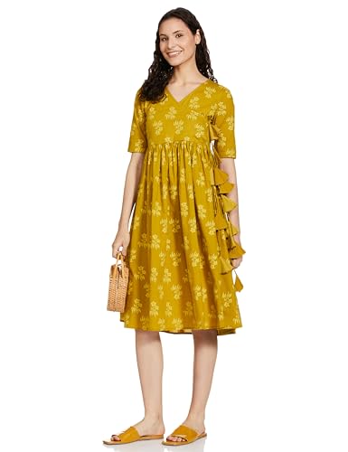 Image of Amazon Brand - Myx Women's Cotton Relaxed Fit A Line Kurta (Available in Plus Sizes)