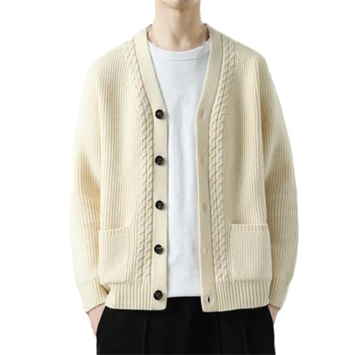 Men's Cardigan Sweaters V-Neck Slim Fit Solid Button Long Sleeve Sweater Outerwear