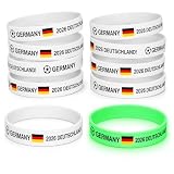 AURALIN 10 Stück Leuchtarmbänder Deutschland Flagge Silikonarmbänder Neon Armband Glow in the Dark Fanartikel für Partys Konzerte Festivals Public Viewing & Nacht Events Schwarz Rot Gold