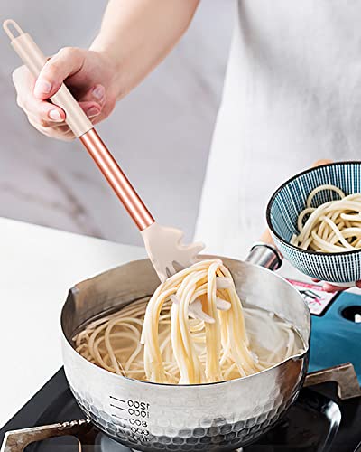 Tenedor de silicona para pasta que no raya ollas ni rompe los fideos largos 6