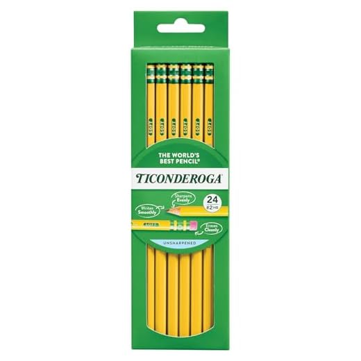 Ticonderoga Wood-Cased Pencils, Unsharpened, #2 HB Soft, Yellow, 24 Count