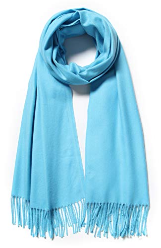 Cindy & Wendy Large Soft Cashmere Silky Pashmina Solid Shawl Wrap Scarf for Women