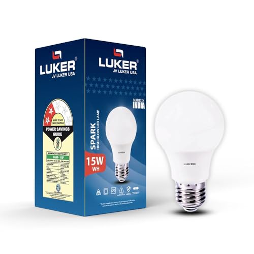 Image of LUKER JVLuker 15W LED Bulb B22 Base Energy Efficient 2 Star Light 120 Degree Wide Beam Coverage High CRI Surge Protection Lights for Home and Office, 1 Year Warranty (Pack of 1, White)