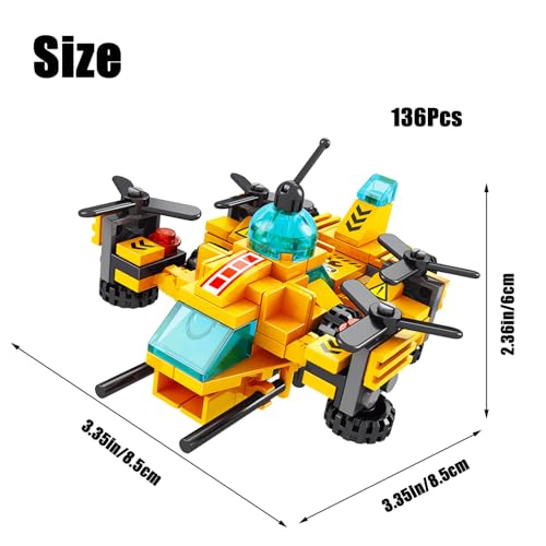 Vilbocr 136-Piece Urban Engineering Building Blocks Set - Build 7 Cool Models: Construction Airplane, Vehicles, Submarine & More | STEM Toys for Kids Ages 6-12 | Creative Gift for Boys & Girls - Image 3