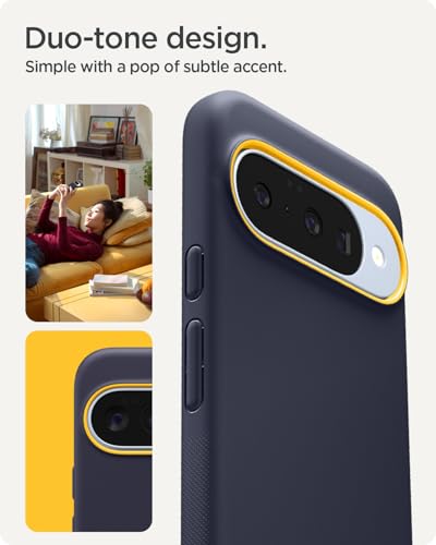 Image of Spigen Nano Pop MagFit Back Cover Case for Pixel 10 Pro XL, Pixelsnap Compatible, Bold Two-Tone Design - TPU | Blueberry Navy