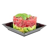 Square Black Plastic Small Modern Plate - 4' x 4' x 1/2' - 100 count box