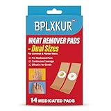 BPLXKUR Wart Remover Pads — Maximum-Strength OTC, Fast-Acting Effectively Removes Common Warts, Plantar Warts and Periungual Warts, 14 Pads (Dual-Size) and 14 Waterproof PU Films