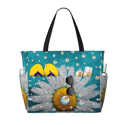 Sac de shopping ou de travail à motif marguerites le grand sac à main pour vos journées actives