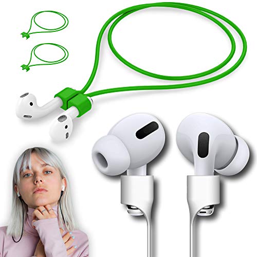 Image of Ultra Strong Magnetic Airpod Pro Strap Anti-Lost Cord Sports Lanyard Compatible with Airpods 3rd 2nd Generation Pro 3 2 1 (3 Green)