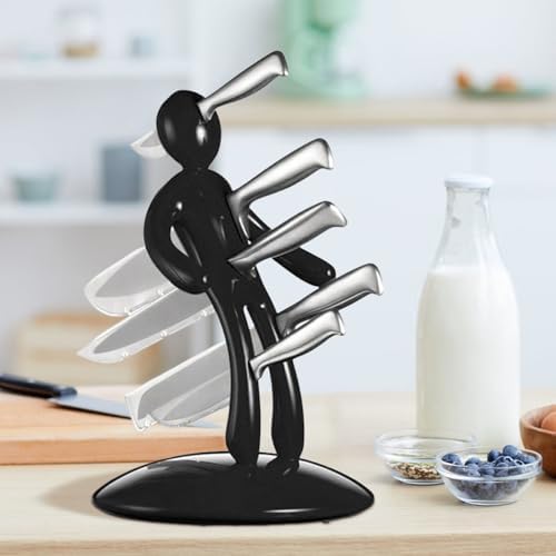 Kitchen Storage Humanoid Knife Holder - Creative and Fun Tool Organizer, Excluding Knives, Can Hold 5 Knives, Ideal for Professional Cooking and Efficient Space Saving