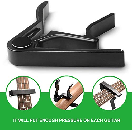 Image of kh Guitar Capo, 6-String Acoustic & Electric Guitar Capo,SIIWOO Guitar Capo Acoustic(Black)