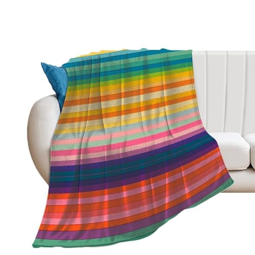 Couverture flanelle rayures multicolores design moderne et confortable - 2
