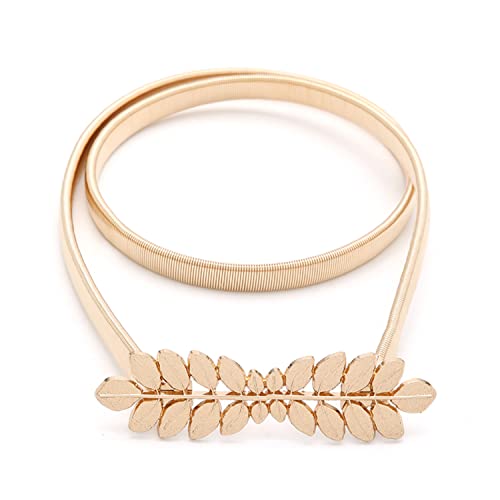 Women's Metal Belt Waist Dress Belts Chunky Rhinestone Buckle Gold Skinny Belt Waistband2