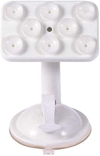 حامل بلاستيك للموبايل للتثبيت على اللمكتب أو تابلوه السيارة دوار 360 درجة ب 15 نقطة تثبيت شفاط أبيض