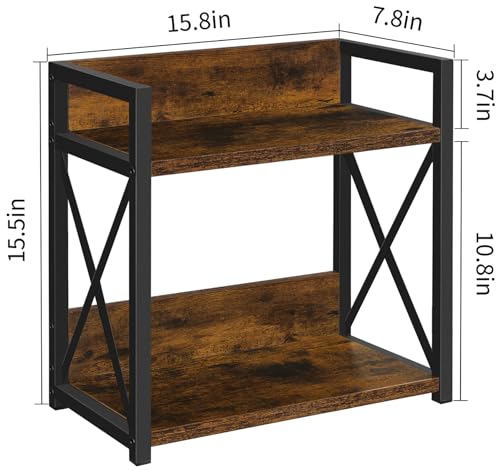 YINMIT Coffee Bar Accessories Organizer, Spice Rack Organizer, Wooden Kitchen Counter Shelf, 2 Tier Coffee Organizer Station for Countertop, Coffee Condiment Rack for Mugs, Cups, Cream, Syrup (Large)