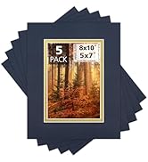 Mat Board Center, Double Mat - Acid Free, 8-ply Thickness, White Core - for Pictures, Photos, Fra...