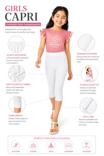 Image of BODYCARE Girl's Regular Fit Capri Pack Of 2