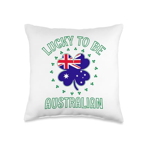 Australia St Patricks Day Shamrock Lucky Australian Roots Throw Pillow