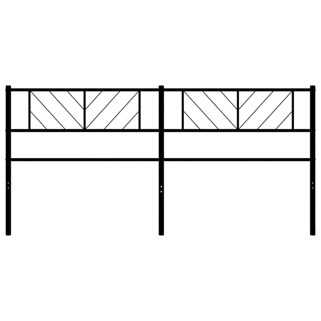 vidaXL Cabecero de Repuesto, Cabecera de Cama con Patas, Cabecero para Estructura de Cama, Cabecero de Somier para Hogar Dormitorio, Metal Negro 180 cm