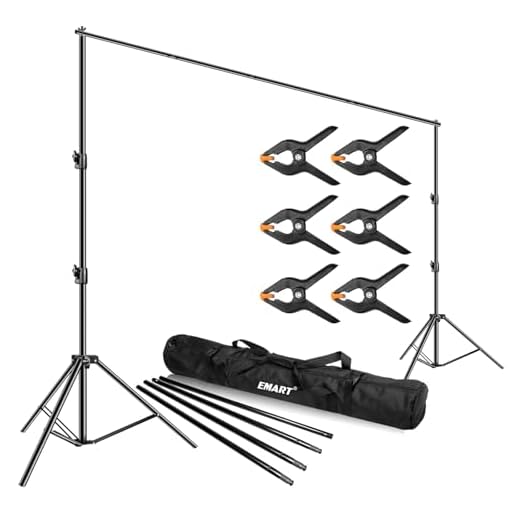 Emart Photo Video Studio Backdrop Stand, 10 x 12ft Heavy Duty Adjustable Photography Muslin Background Support System Kit