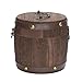 Produktbild Holzfass Kanister Lagerung für Teeblatt Mehl Kaffeebohne Caddy, Staubdicht Feuchtigkeitsbeständig Hölzerner Kanister des Weinleseretrostils, Dust-Proof Moisture-Proof Wood Canister 12X12X13CM