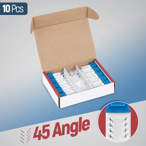 Everest 45° Angled RJ45 Cat6 Keystone Jacks 10-Pack in Blue - Slim Profile Female RJ45 Connectors - Cat 6 Keystone Jack - Compatible with 45° Angled Speed Termination Tool - 45Term (B0BL3GS7ZY) by Everest Media Solutions - Image 2