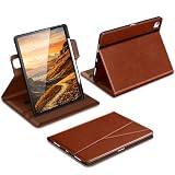 DTTO for iPad Air 13 Inch Case M4 / M3 / M2 (2026/2025/2024), 360 Degree Rotating Premium Leather Folio Stand Cover with Pencil Holder, Brown