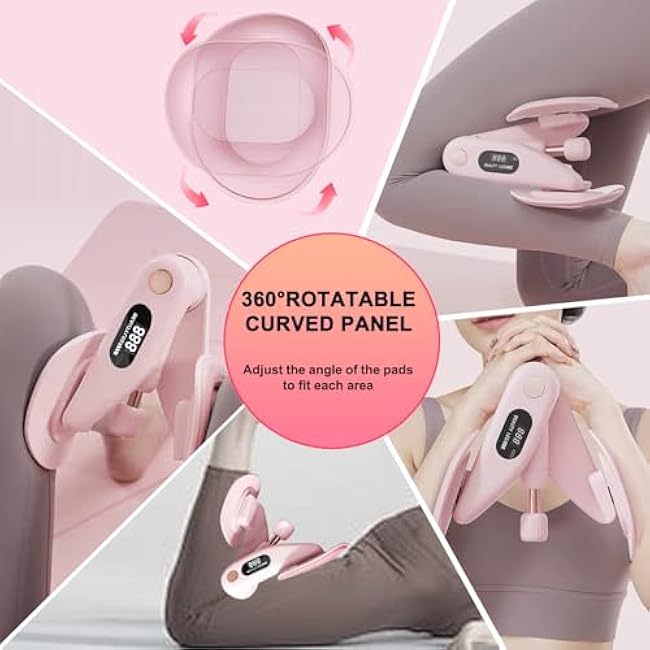 Thigh Trainer Thigh Exerciser,Non-Slip Silicone Pads Enhanced Resistance Hip and Pelvis Trainer, Inner Thigh Exercise Equipment Kegel Exercise Products for Women Home Gym