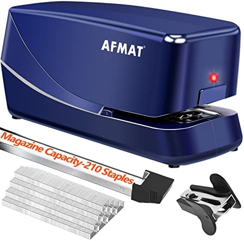 Electric Stapler, Automatic Stapler, Electric Stapler Desktop, AC or Battery Powered Heavy Duty Stapler for Desk, with Reload Reminder & Release Button, 25 Sheets Capacity, Blue
