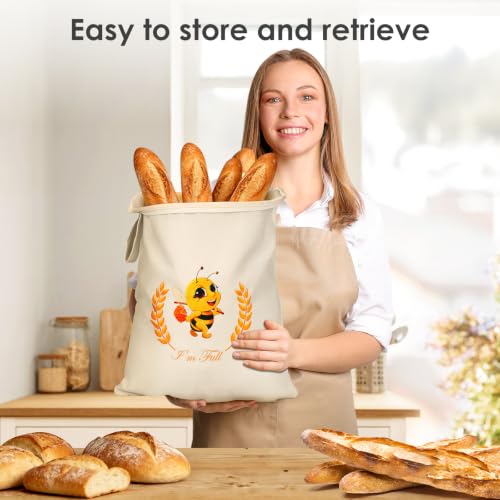 Beeswax Bread Bag,Reusable Bread Bags for Homemade Sourdough | Keep Fresher,XL Large Size,Easy to Clean,with Sealing Zip,Organic Cotton Linen ,Freezer-Friendly - image 6