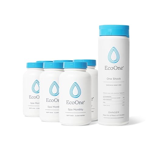 EcoOne | Hot Tub Chemical Maintenance & Supply Kit | Spa Shock & Conditioner Kit | Contains Oneshock Chlorine Granular & SPA Monthly Conditioner | 6 Month Supply