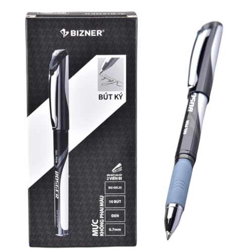 Stylos encre gel noir FLEXOFFICE 0,7mm pour écrire vite sans bavures ni coupures d'encre au bureau