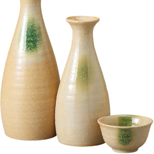 エールネット(Ale-net) 酒器セット 徳利 おちょこ セット 270ml 黄瀬戸呑んべぇ徳利大 徳利&ぐい呑(2個)セット 陶器 美濃焼
