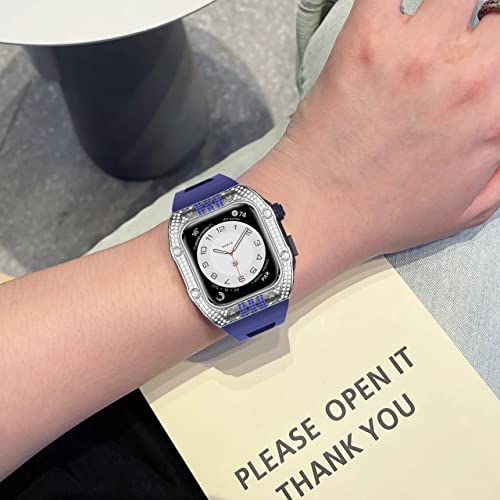 Kit Mod Apple Watch 45mm avec Bracelet et Cadre en Acier
